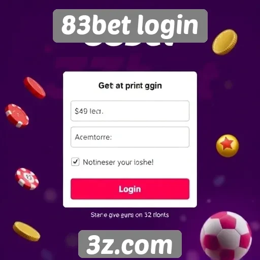 Visão geral do processo de login no 83bet